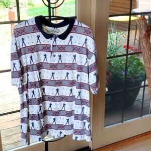 Natural Issue Golfer Graphics Sz. XL Collared SS‎ Button Polo